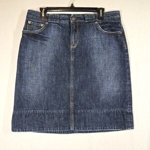 VTG Gap Jeans Denim Skirt Dark Wash Women's Size 12 Y2K 2006